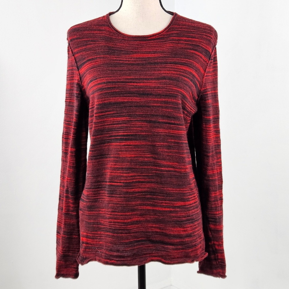 Zadig & Voltaire Timo Red Striped Wool Blend Roll Hem Knit Sweater | Women's S